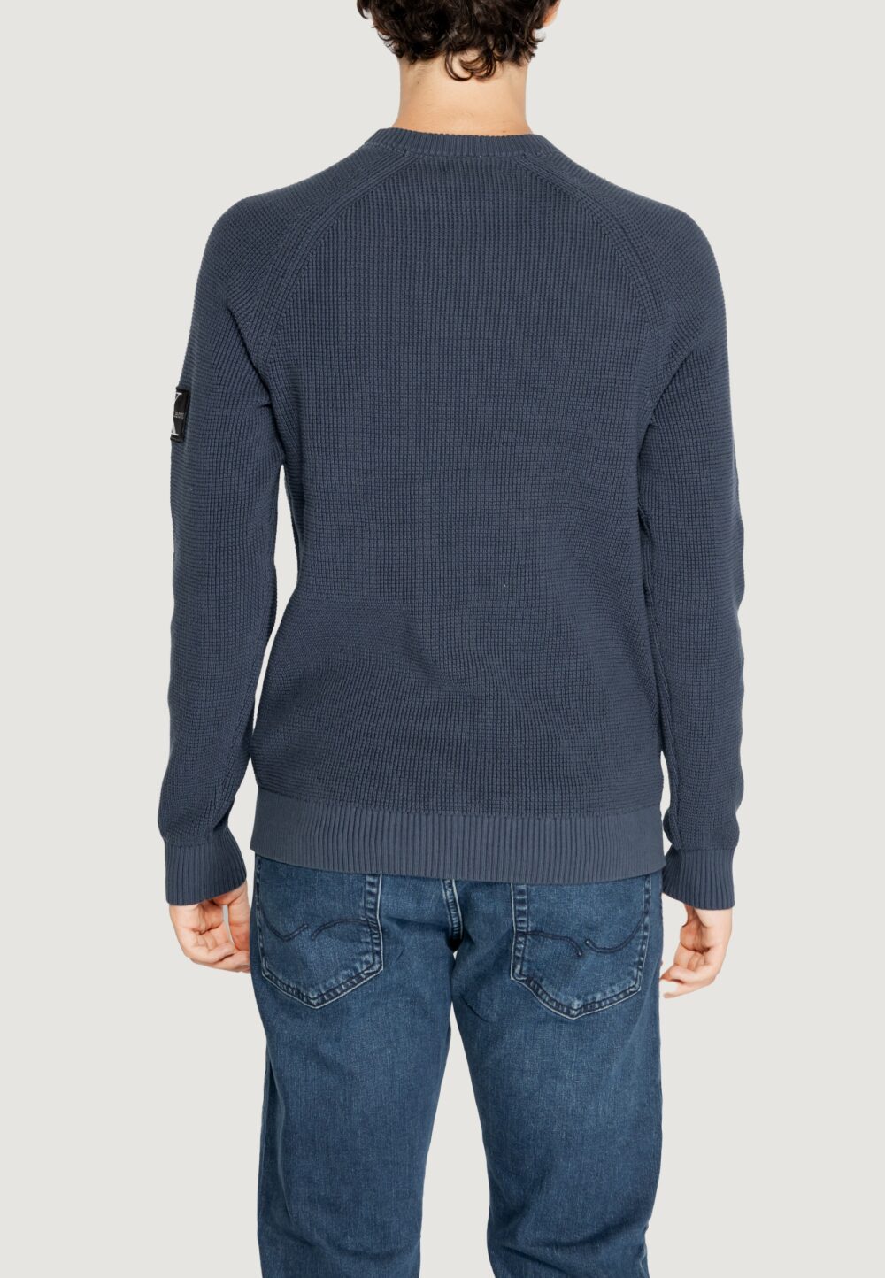 Maglione Calvin Klein BADGE EASY Petrolio - Foto 3