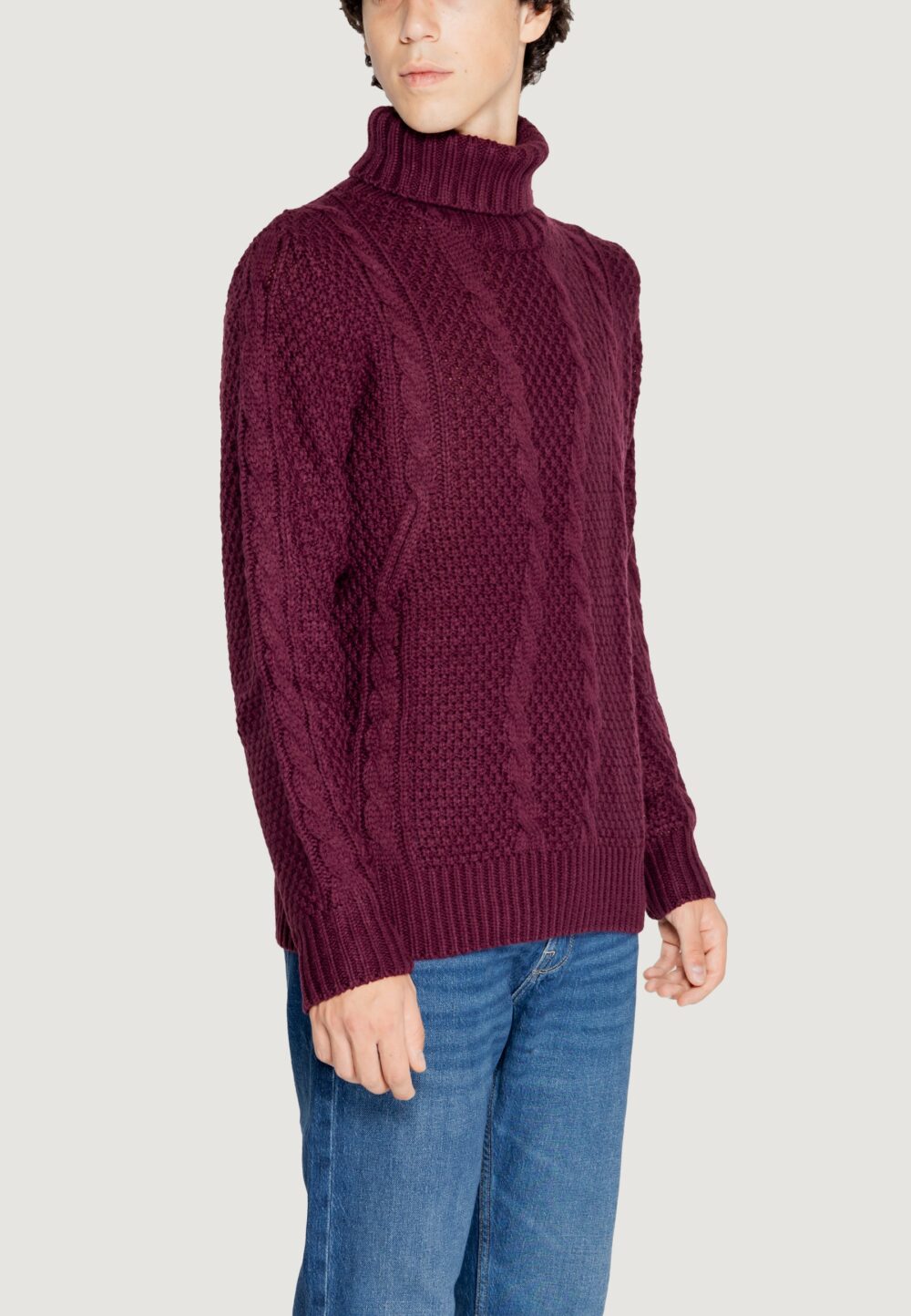 Maglione Gianni Lupo  Bordeaux - Foto 4