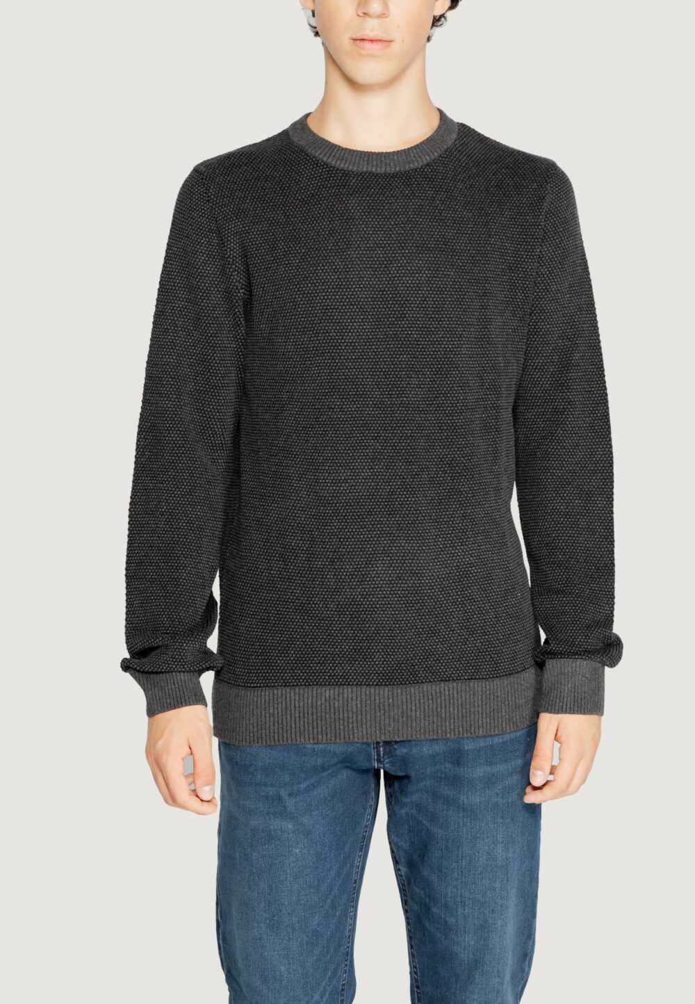 Maglione Jack Jones Jjeglobe Knit Crew Neck Noos Grigio Scuro - Foto 1