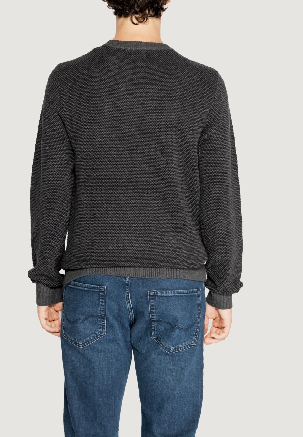 Maglione Jack Jones Jjeglobe Knit Crew Neck Noos Grigio Scuro - Foto 4