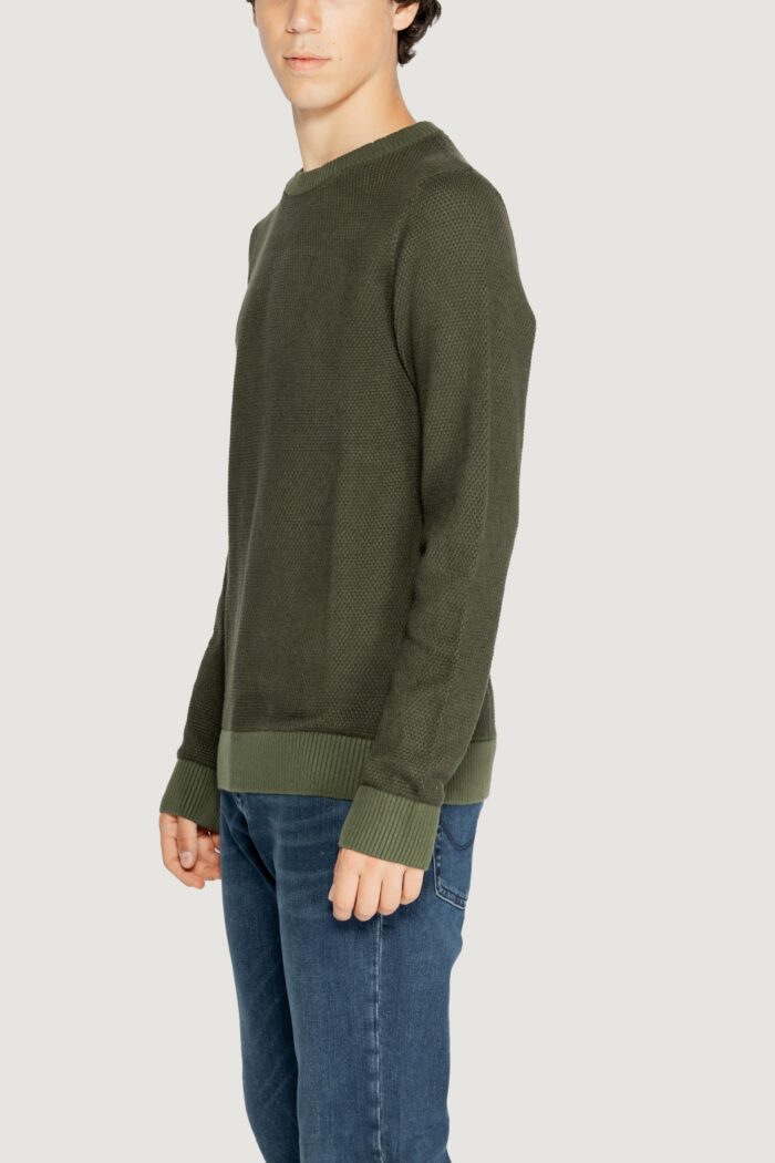 Maglione Jack Jones Jjeglobe Knit Crew Neck Noos Verde Scuro