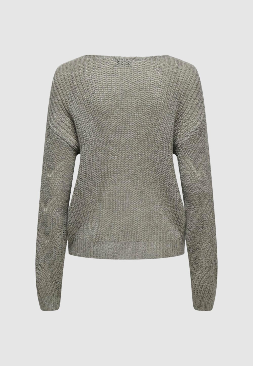 Maglione Jacqueline de Yong JDYBADUT L/S V-NECK STRUC GLITT PULL KNT Grigio - Foto 2