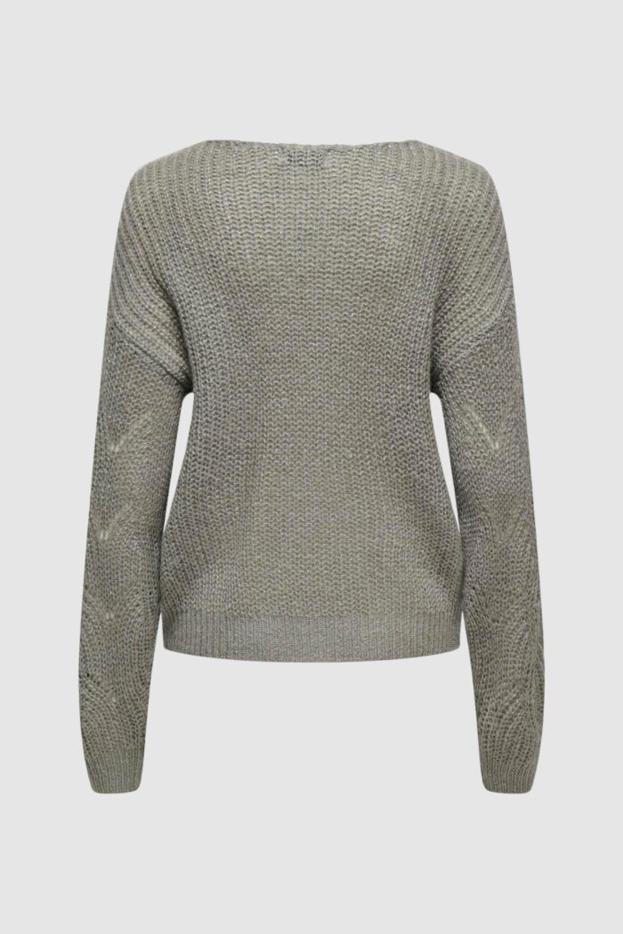 Maglione Jacqueline De Yong JDYBADUT L/S V-NECK STRUC GLITT PULL KNT Grigio