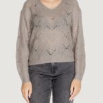 Maglione Jacqueline de Yong JDYBADUT L/S V-NECK STRUC GLITT PULL KNT Grigio - Foto 3