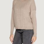 Maglione Only ONLTESS LS O-NECK KNT Beige - Foto 2