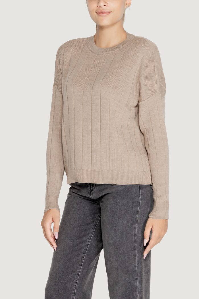 Maglione Only ONLTESS LS O-NECK KNT Beige