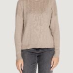 Maglione Only ONLTESS LS O-NECK KNT Beige - Foto 5