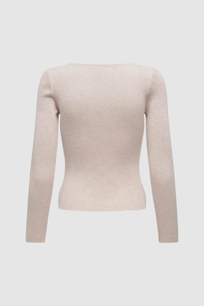 Maglione Only ONLEMMA LS V-NECK PEARL KNT Beige chiaro