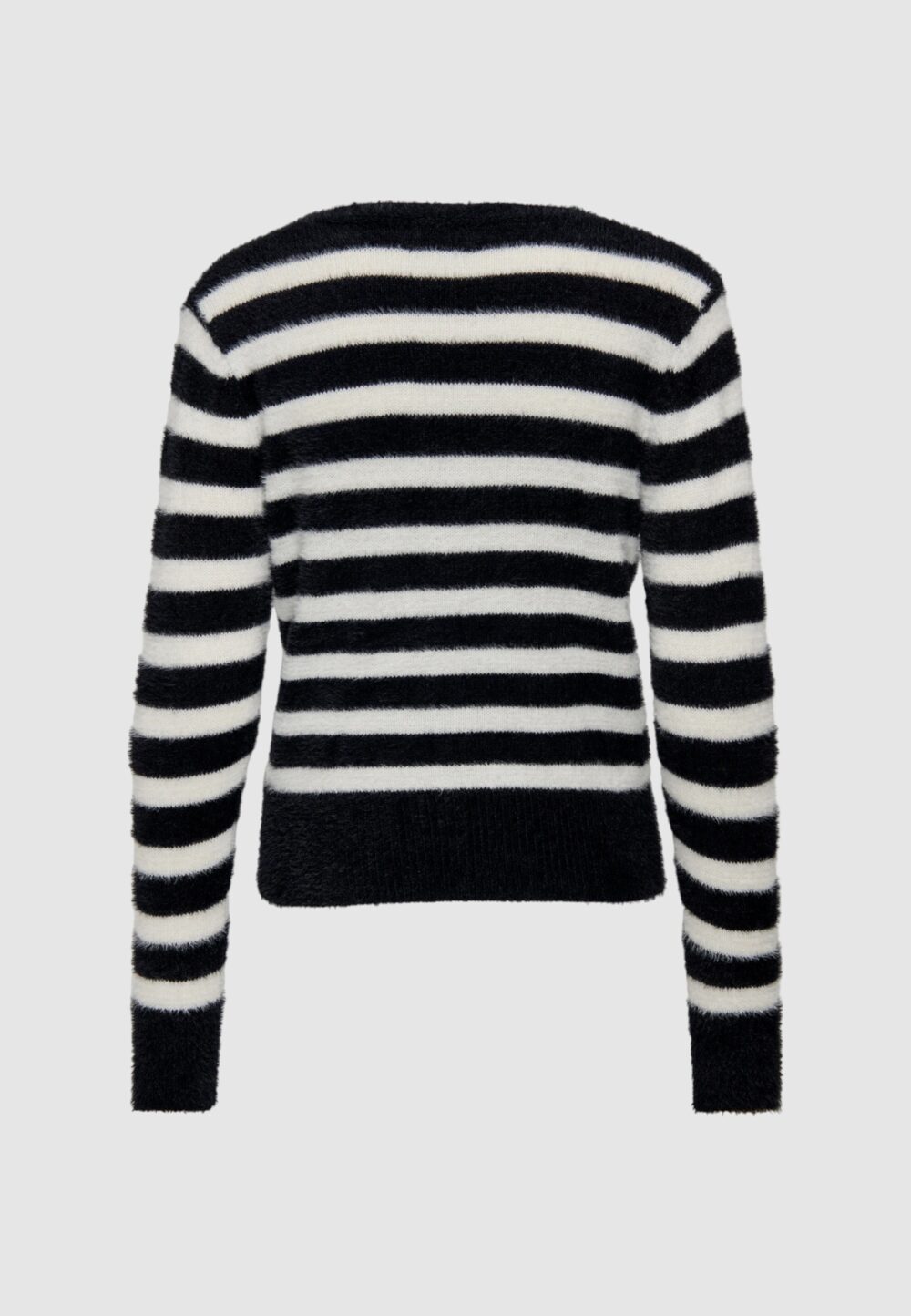 Maglione Only ELLA PIUMO LS V-NECK CC KNT Black-White - Foto 2