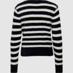 Maglione Only ELLA PIUMO LS V-NECK CC KNT Black-White - Foto 2