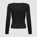 Maglione Only ONLEMMA LS V-NECK PEARL KNT Nero - Foto 2