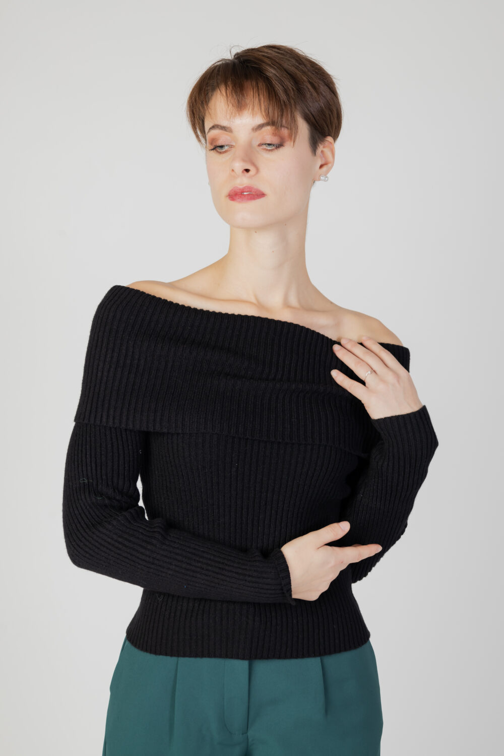 Maglione Only ONLKATIA LS OFF SHOULDER KNT Nero - Foto 1