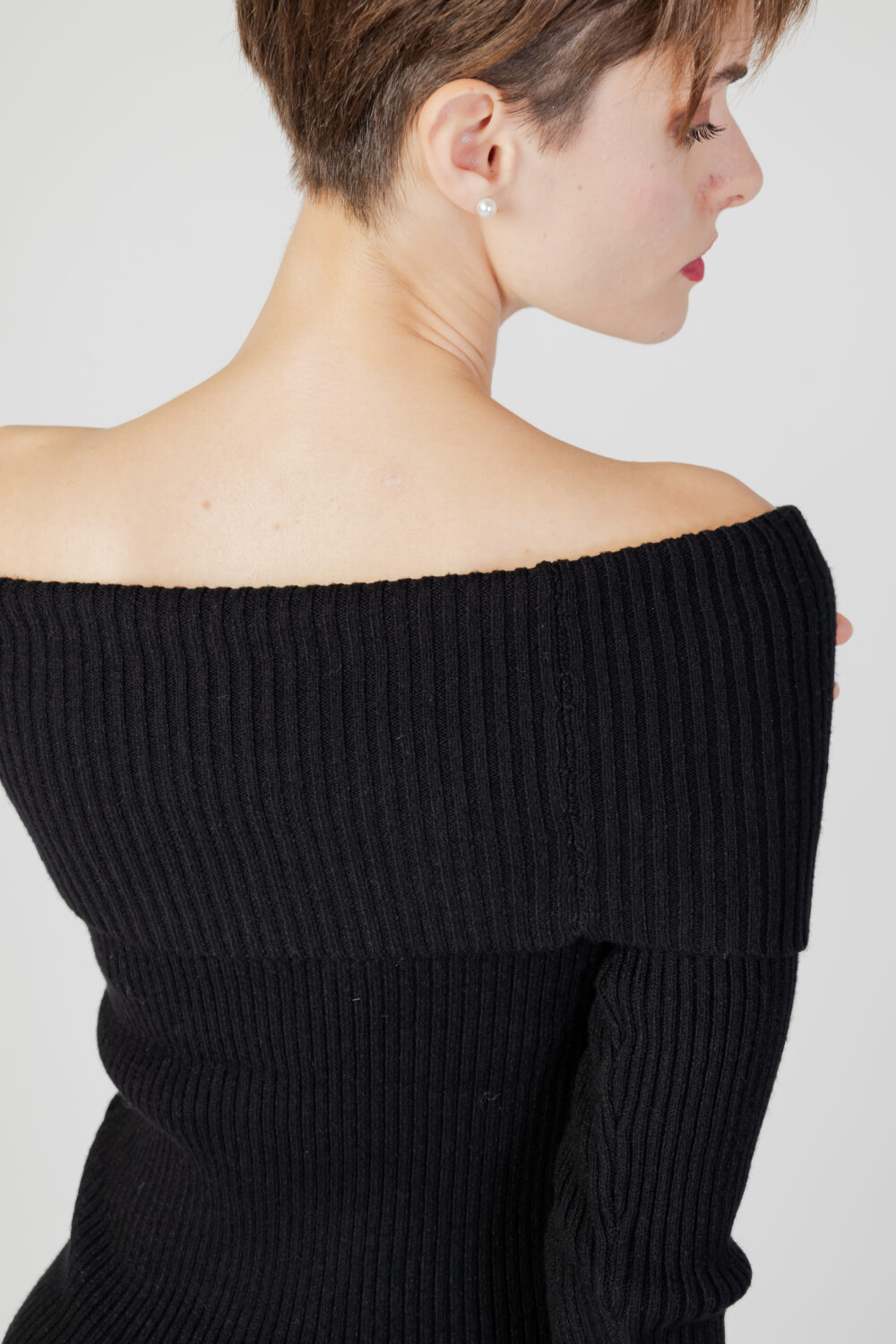 Maglione Only ONLKATIA LS OFF SHOULDER KNT Nero - Foto 4