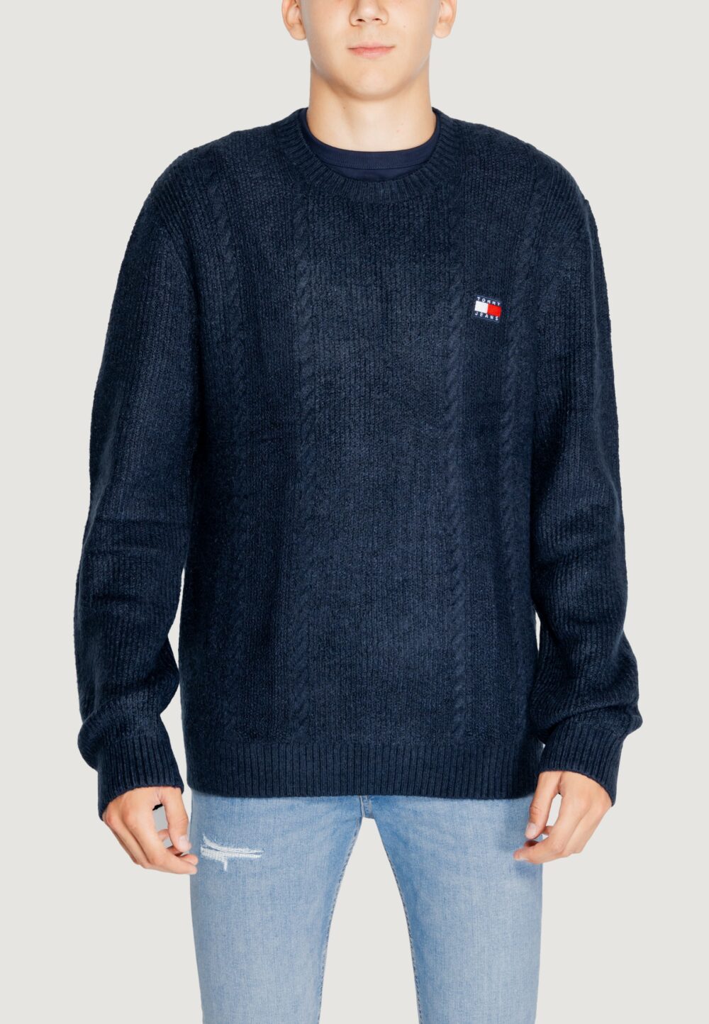 Maglione Tommy Hilfiger Jeans TJM CABLE KNIT Blue scuro - Foto 1