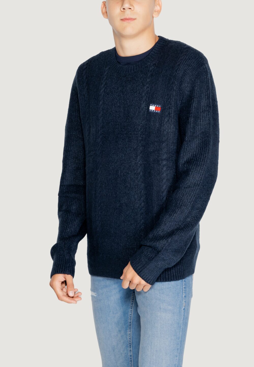 Maglione Tommy Hilfiger Jeans TJM CABLE KNIT Blue scuro - Foto 2