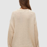 Maglione Vero Moda VMSVEACABLE LS O-NECK PULLOVER GA BOO Beige chiaro - Foto 3