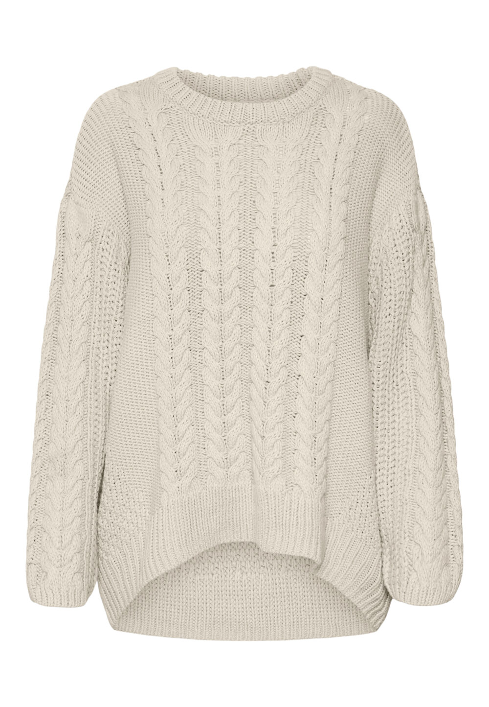 Maglione Vero Moda VMSVEACABLE LS O-NECK PULLOVER GA BOO Beige chiaro - Foto 5