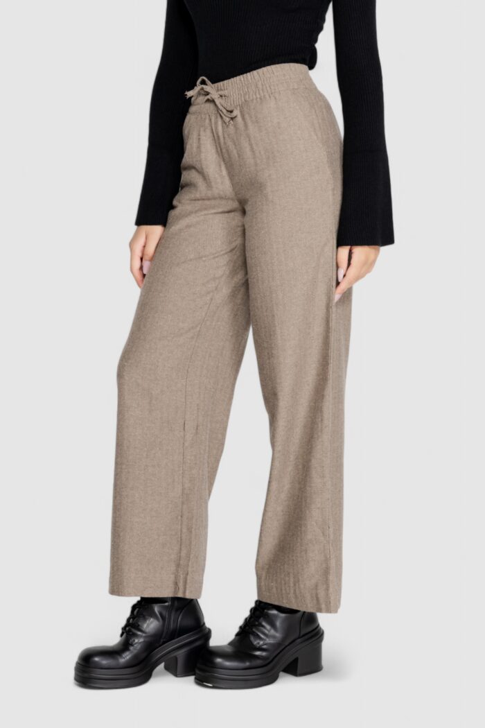 Pantaloni a palazzo Jacqueline De Yong JDYPAULA LIFE HW WIDE PANT WVN Cioccolato