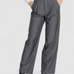 Pantaloni a palazzo Only ONLMARION HW PLEAT WID MEL PANT TLR Grigio - Foto 1