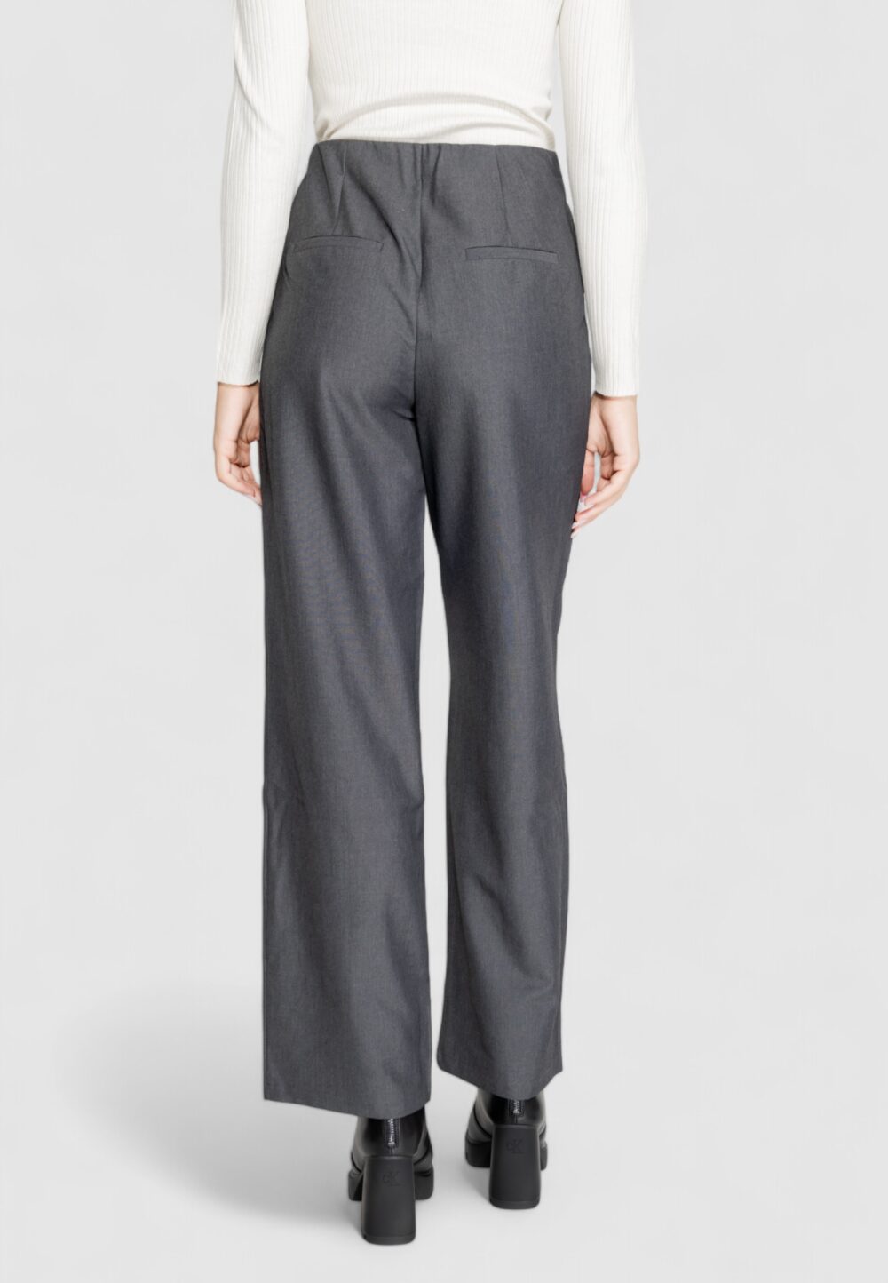 Pantaloni a palazzo Only ONLMARION HW PLEAT WID MEL PANT TLR Grigio - Foto 3