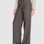 Pantaloni a palazzo Only ONLGINNY HW WIDE PULL UP PANT OY PNT Grigio Scuro - Foto 2