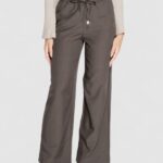 Pantaloni a palazzo Only ONLGINNY HW WIDE PULL UP PANT OY PNT Grigio Scuro - Foto 5