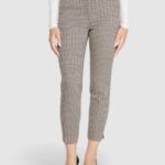 Pantaloni a sigaretta Only ONLLETTIE MW CHECK CIGARETTE TLR Beige scuro - Foto 1