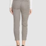 Pantaloni a sigaretta Only ONLLETTIE MW CHECK CIGARETTE TLR Beige scuro - Foto 3