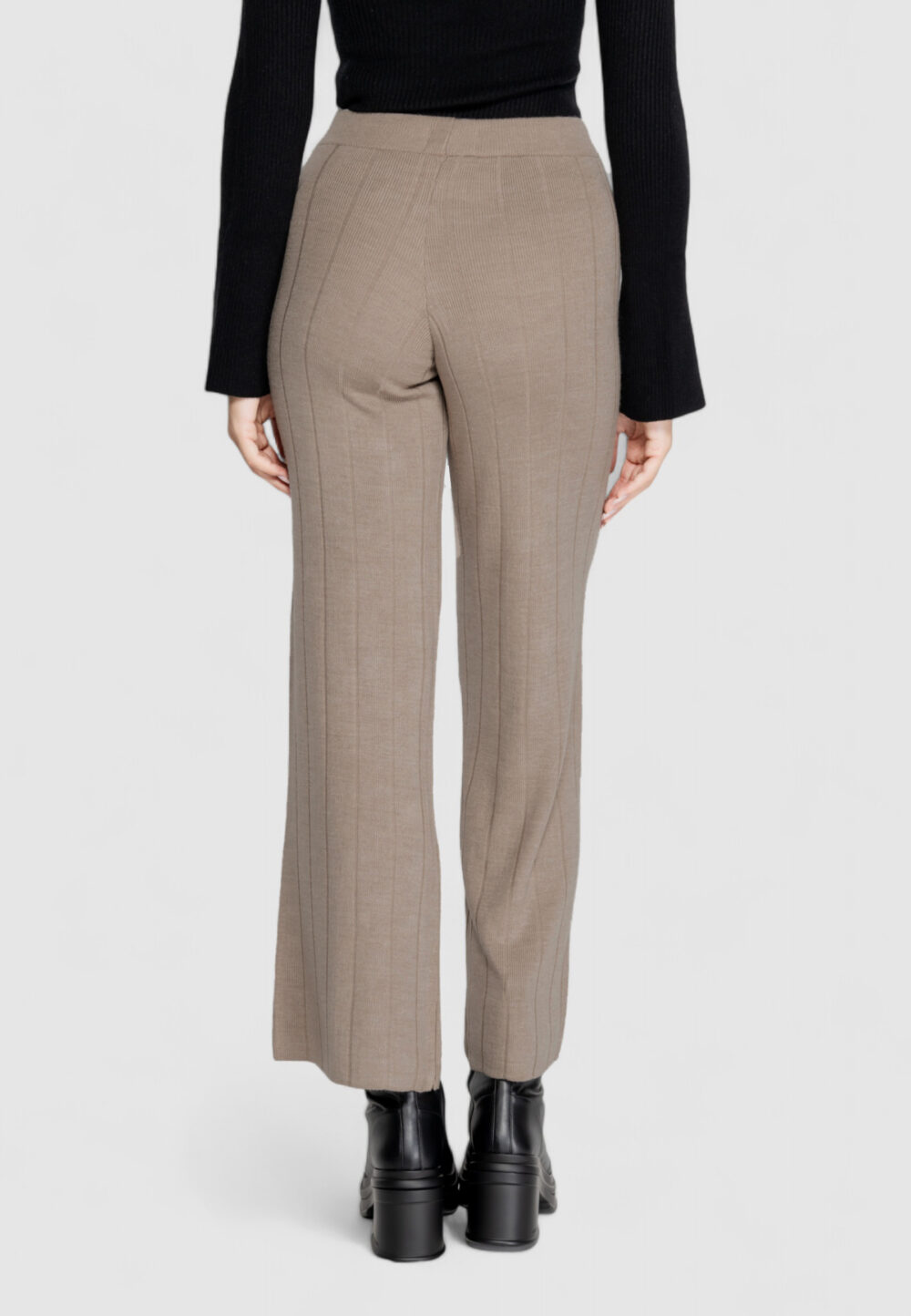 Pantaloni regular Only ONLTESS MW PANT KNT Beige - Foto 5