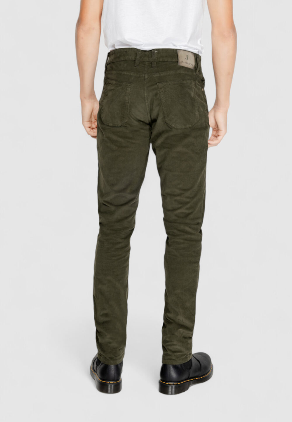 Pantaloni slim Jeckerson JOHN 5 TASCHE TOPPA Verde Oliva - Foto 2