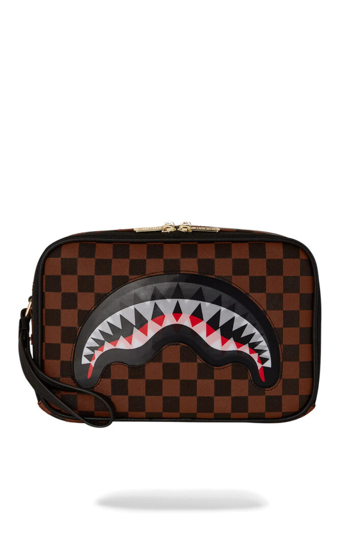 Pochette e beauty Sprayground SHARKS IN PARIS LENTICULAR CHOMP TOILETRY BRICK Marrone