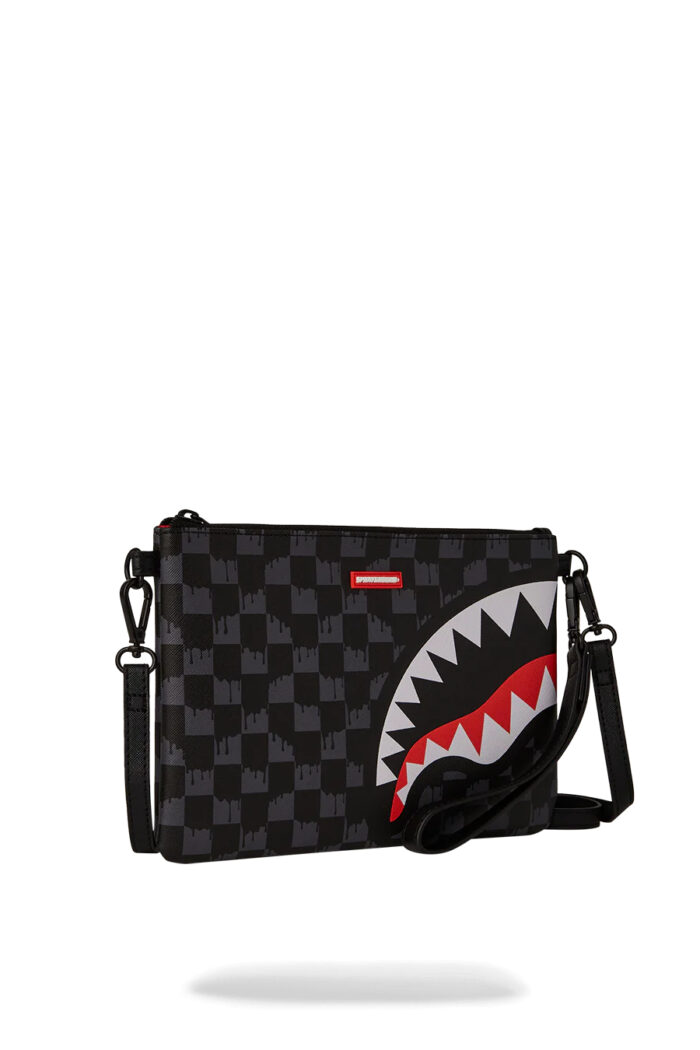 Pochette e beauty Sprayground DRIP CHECK CROSSOVER CLUTCH Nero