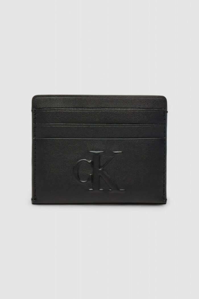 Portacarte Calvin Klein SCULPTED CARDCASE 6CC DEBOSS Nero