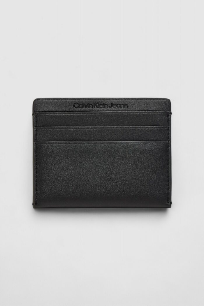 Portacarte Calvin Klein SCULPTED CARDCASE 6CC DEBOSS Nero