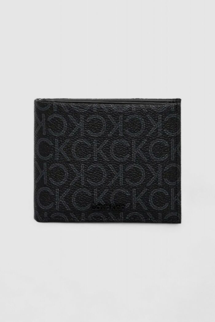 Portafoglio con portamonete Calvin Klein CK MUST MONO BIFOLD 5CC W/COIN Nero