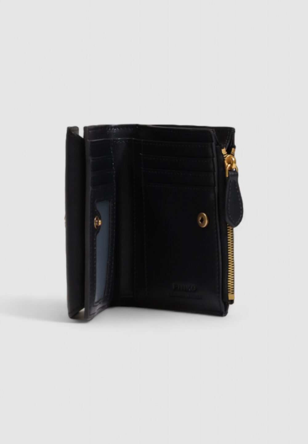 Portafoglio piccolo Pinko COMPACT WALLET VITELLO SETA Nero - Foto 4