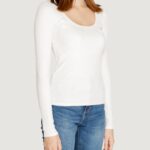 T-shirt Guess Active COLETTE LS RIB Panna - Foto 4