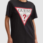 T-shirt Guess SS CN SHINY TRIANGLE Nero - Foto 1