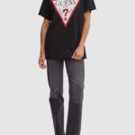 T-shirt Guess SS CN SHINY TRIANGLE Nero - Foto 2