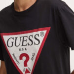 T-shirt Guess SS CN SHINY TRIANGLE Nero - Foto 4