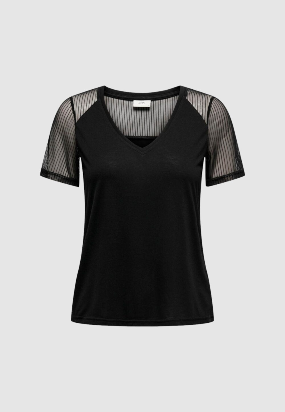 T-shirt Jacqueline de Yong JDYSTINNE S/S STRIPE MESH TOP JRS Nero - Foto 1