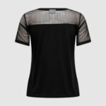 T-shirt Jacqueline de Yong JDYSTINNE S/S STRIPE MESH TOP JRS Nero - Foto 2