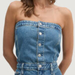 Vestito lungo Calvin Klein Jeans STRAPLESS MAXI Denim - Foto 2