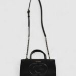 Borsa Guess ECO MIETTA SML SOCIETY SATCHEL Nero - Foto 5