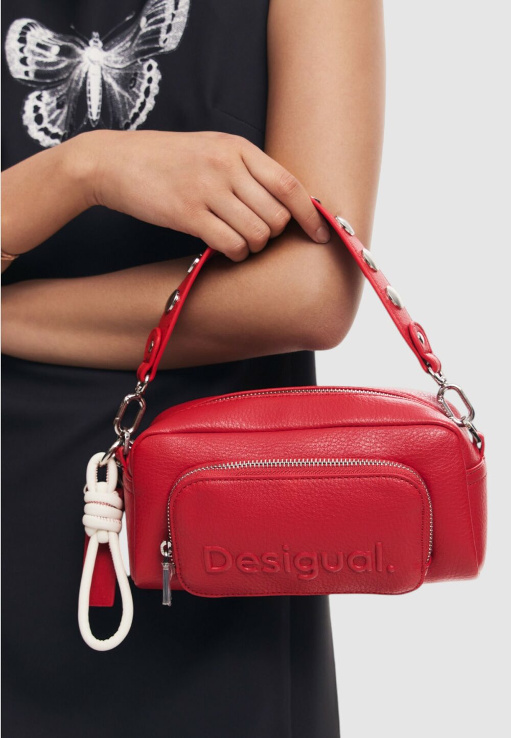 Borsa Desigual BAG_HALF LOGO FW24 PRADE Rosso - Foto 1