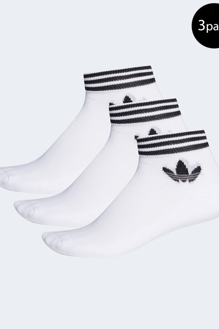 Calzini corti Adidas Originals Trefoil Ankle Sock Unisex 3PP Bianco