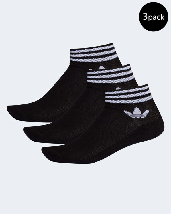 Calzini corti Adidas Trefoil Ankle Sock 3PP Unisex Nero - Foto 1