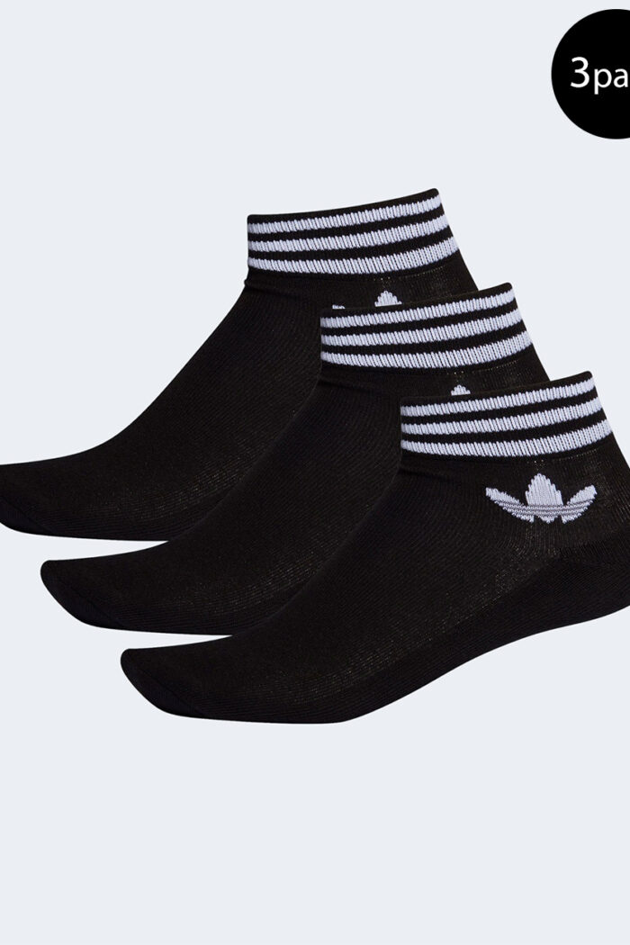 Calzini corti Adidas Originals Trefoil Ankle Sock 3PP Unisex Nero