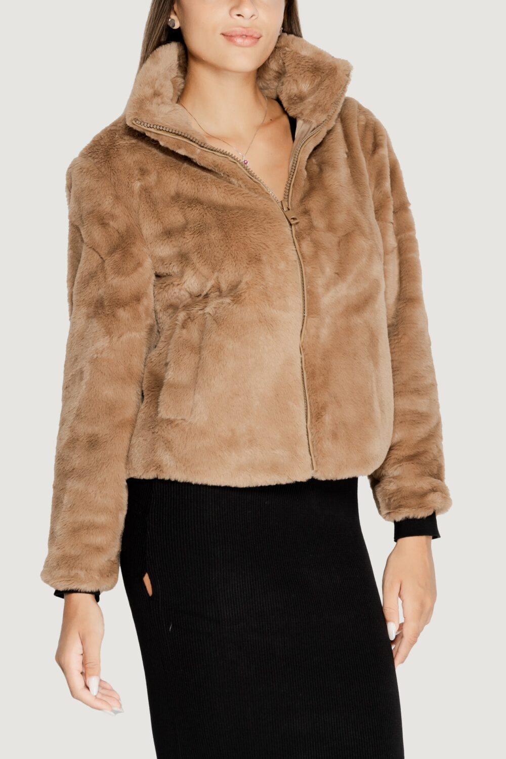 Cappotto Jacqueline de Yong Jdyesther Faux Fur Otw Qiq Marrone - Foto 1