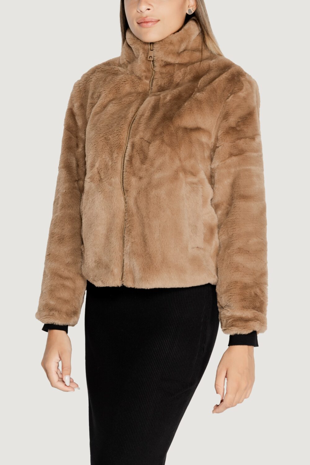 Cappotto Jacqueline de Yong Jdyesther Faux Fur Otw Qiq Marrone - Foto 4